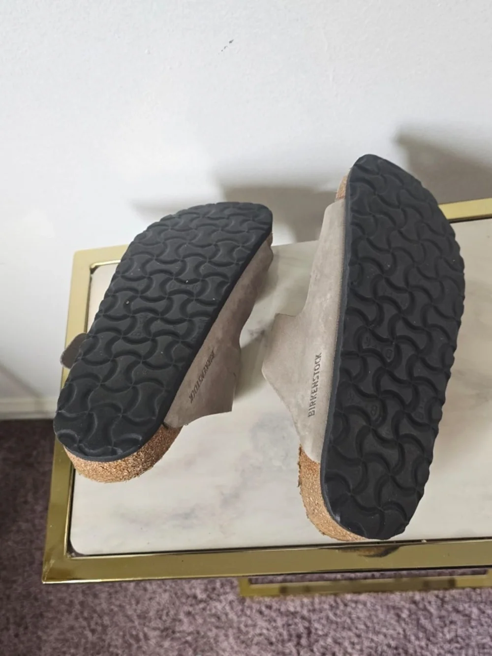 Birkenstock Arizona Big Buckle Dove Gray Sandals Size 37.